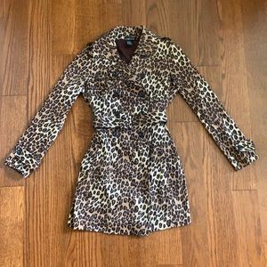 Rampage Leopard Trench Coat with Belt